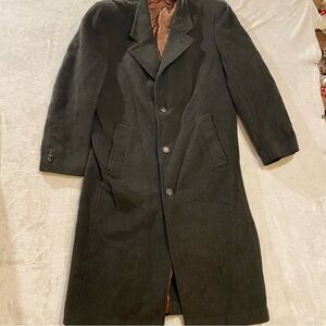 Vtg. Gianfranco Rufini Coat Men’s 40L Gray Tweed Wool Overcoat Single Breasted